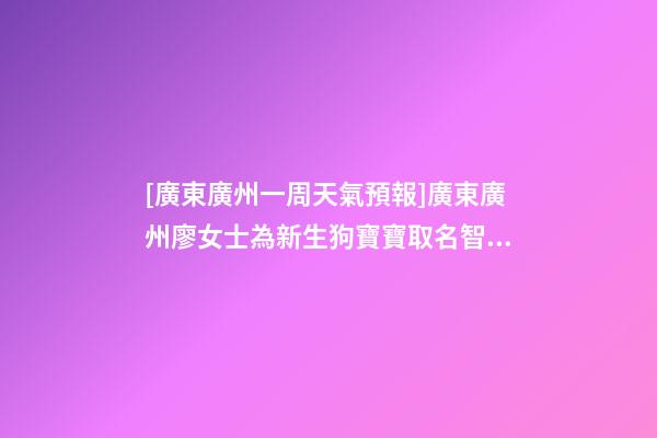 [廣東廣州一周天氣預報]廣東廣州廖女士為新生狗寶寶取名智慧型套餐-第1張-公司起名-玄機派